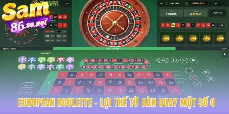 European Roulette ưu thế với xác suất thắng 48.6%